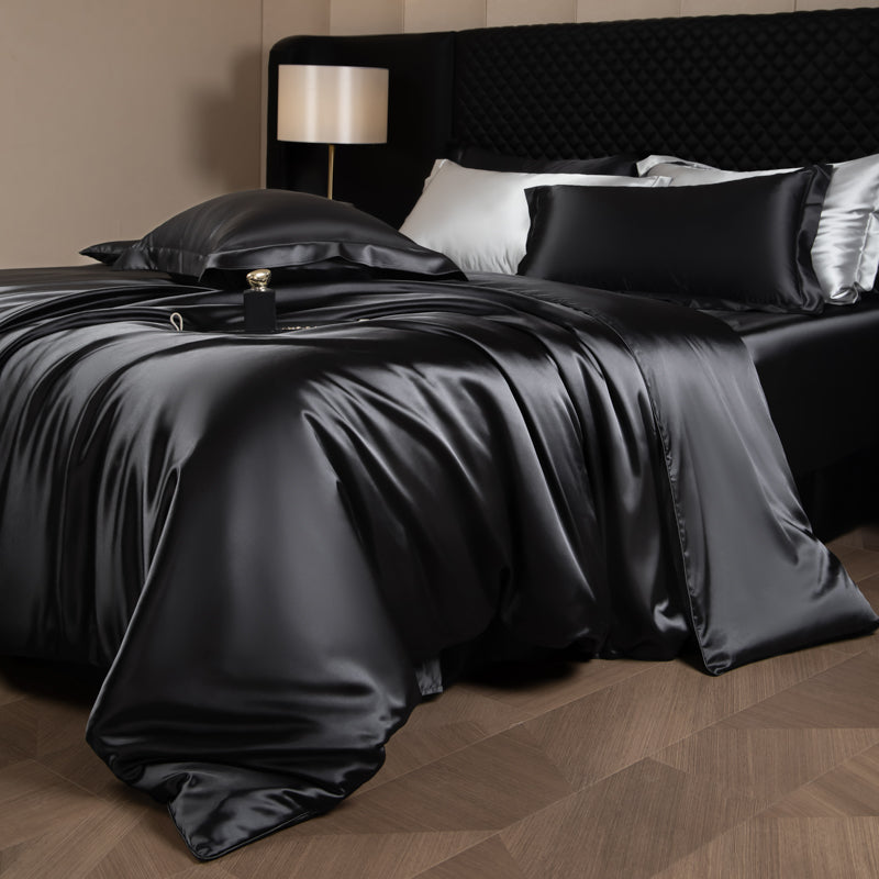 Lustre Luxe Parure de Couette Élégante - Noir