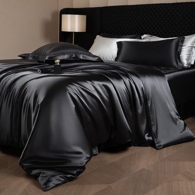 Lustre Luxe Parure de Couette Élégante - Noir