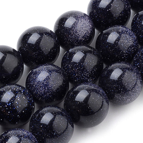 Perles de Goldstone Bleue en Verre