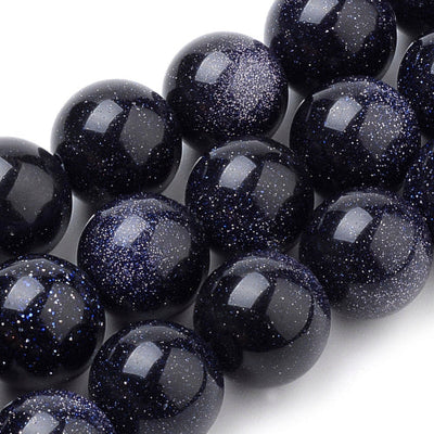 Blue Goldstone Glass Bead