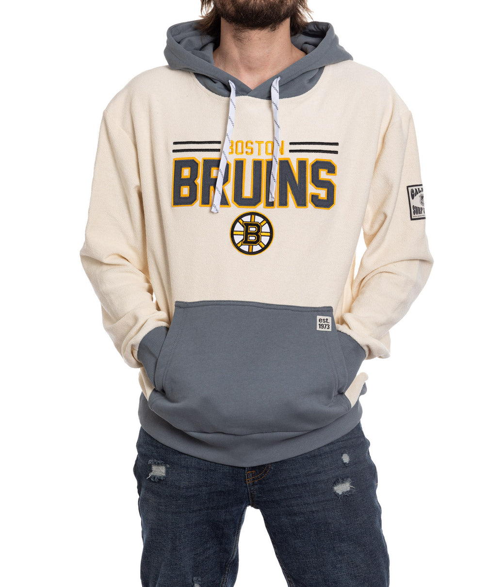 Chandail à capuchon unisexe de qualité supérieure Boston Bruins NHL Retro en tissu éponge inversé