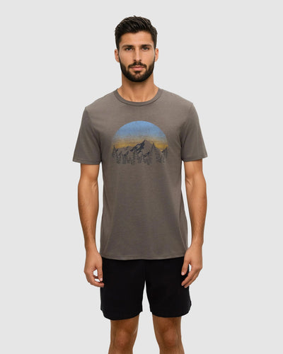 T-shirt style rétro « Coucher de soleil »
