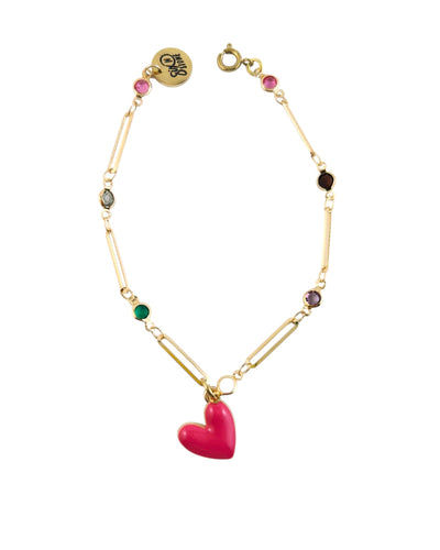 Bracelet "Cœur Pop" - Cerises Jubilée (Magenta)