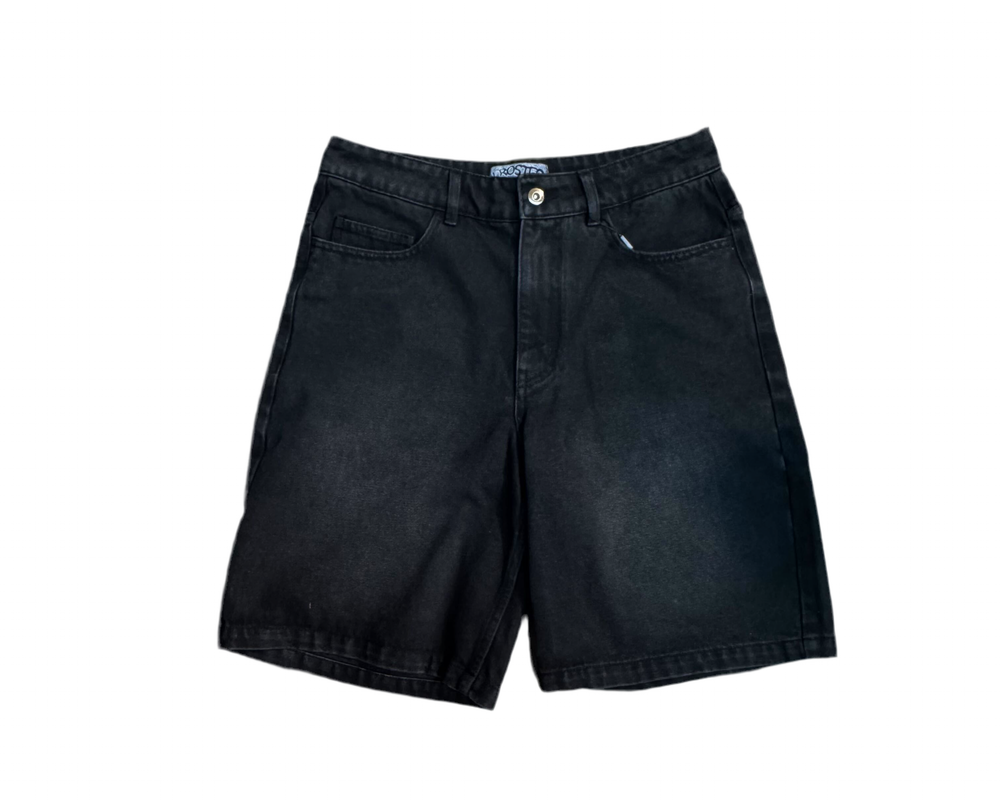 Frosted Skateboards 'Wavy' Baggy Jean Shorts - Off Black