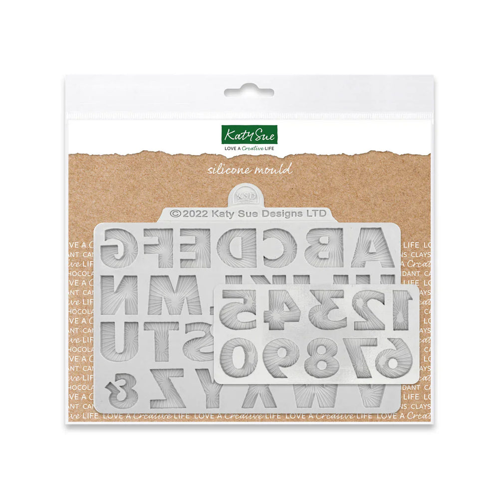 Ensemble de 2 moules en silicone Starburst, lettres et chiffres