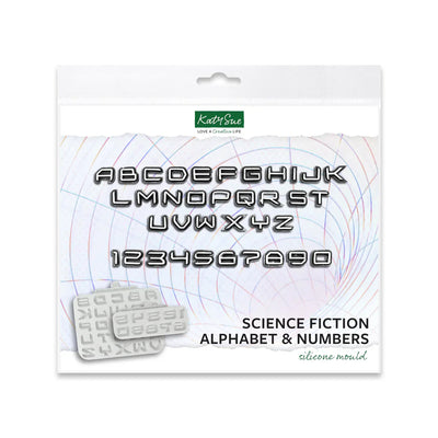 Ensemble de 2 moules en silicone alphabet et chiffres science-fiction