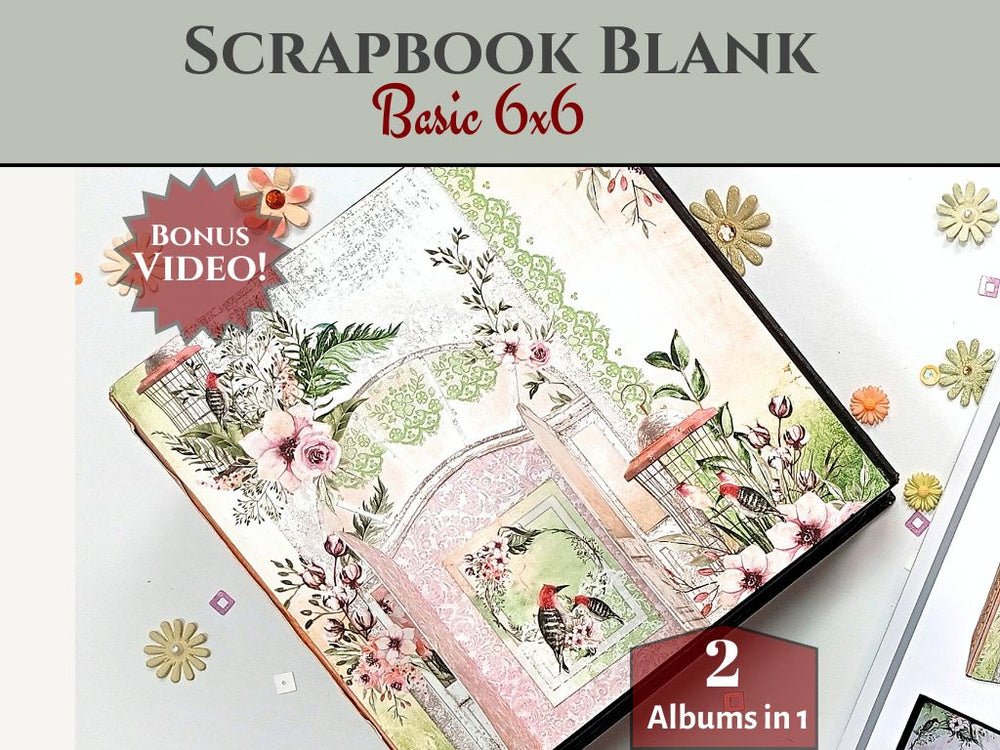CrafTreat Blocs de Scrapbook - Basique 15x15 cm - Noir & Kraft