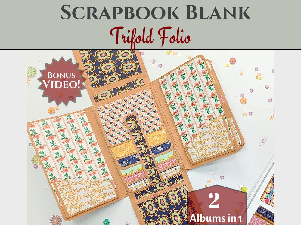 CrafTreat Scrapbook Blanks - TriFold Folio Wallet - Black & Kraft Color — Ecstasy Crafts