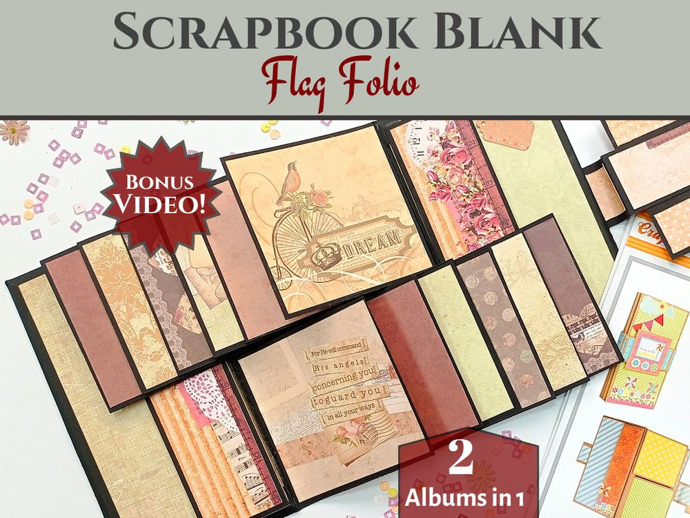 CrafTreat Blocs-notes de Scrapbooking - Flag Folio - Noir et Kraft