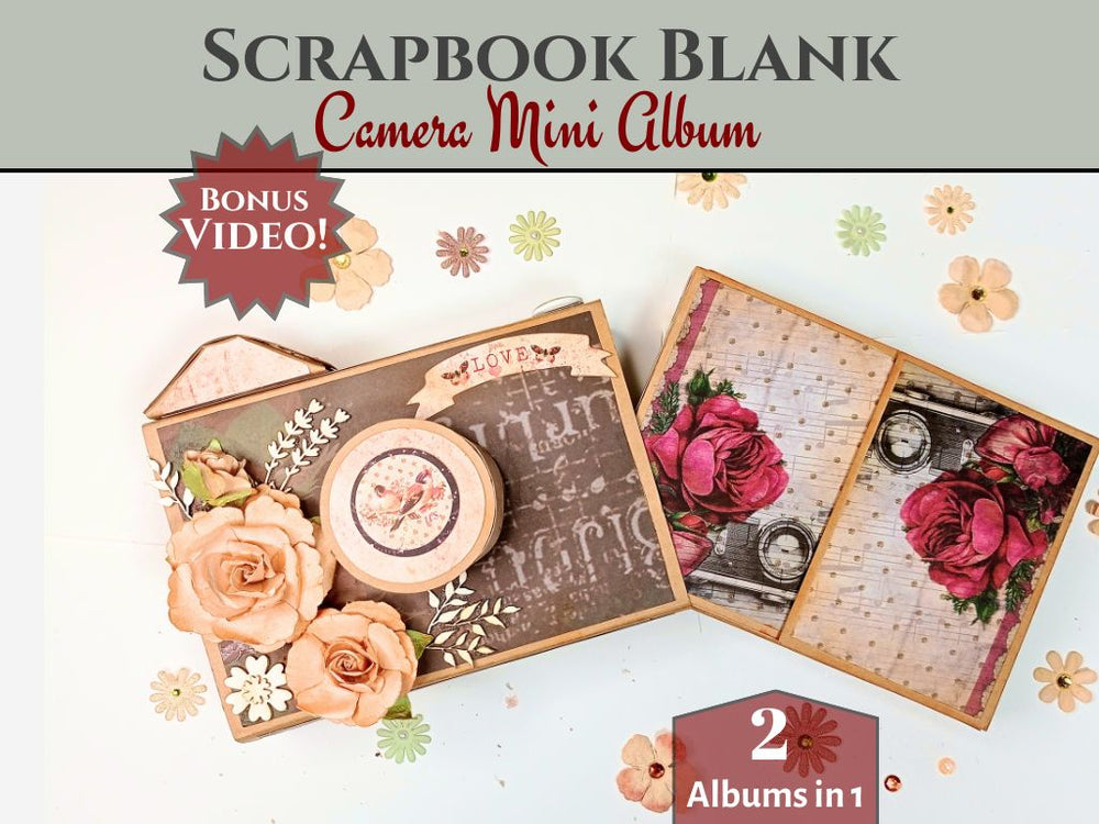 CrafTreat Scrapbook Blanks - Appareil photo boîte d'allumettes - Couleur noire et kraft