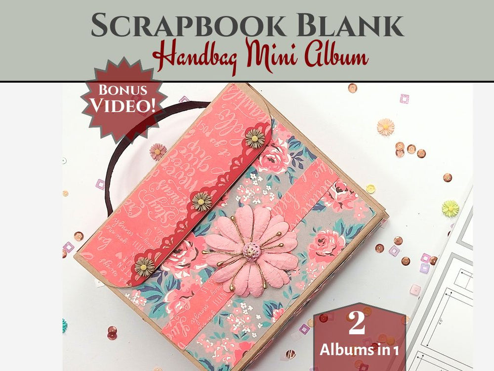 CrafTreat Scrapbook Blanks - Accordion Inserts Handbag - Black & Kraft Color