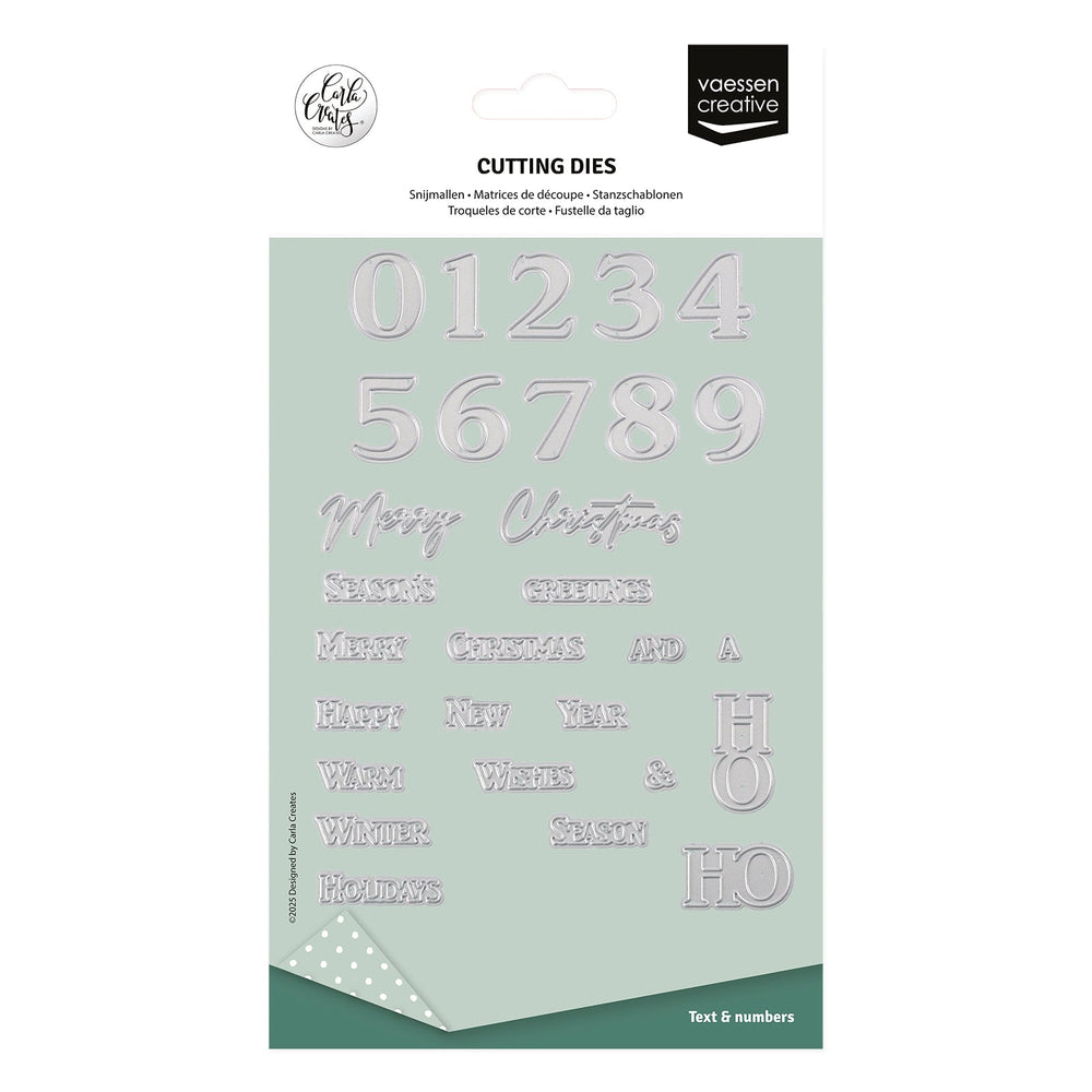Vaessen Creative • Matrices de découpe Chiffres et Vœux de Noël 29pcs