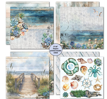 3Quarter Designs Coastal Boardwalk 8x8 Paper Pack