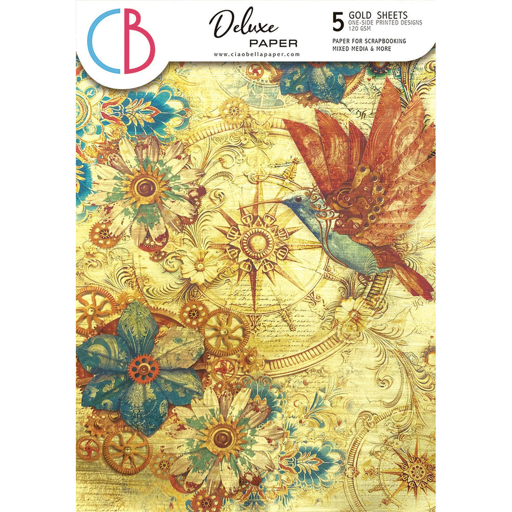 Papier de luxe Esprit de Voyage Or A4 5/Paquet