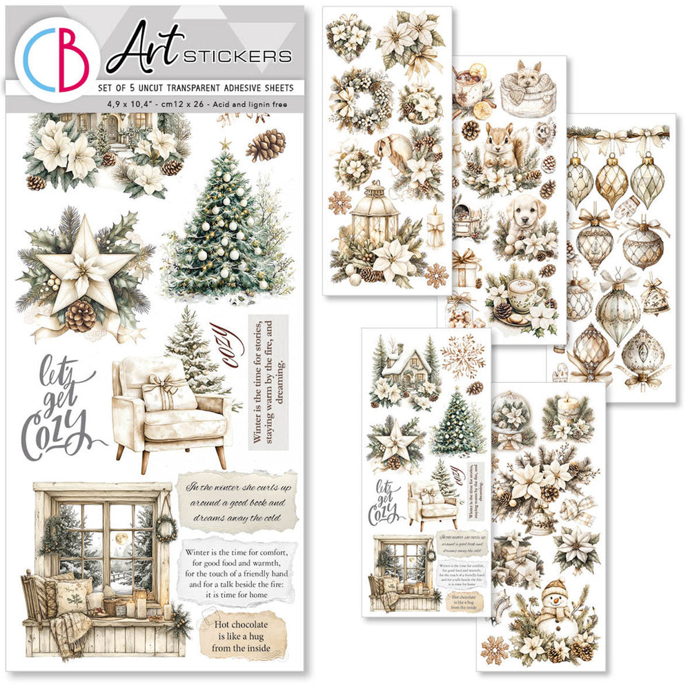 Winter Season Transparent Adhesive Sheets 5/Pkg — Ecstasy Crafts
