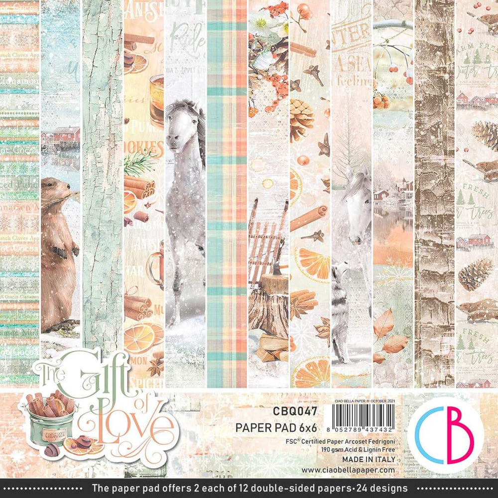 Ciao Bella The Gift of Love Paper Pad 6"x6" 24/Pkg — Ecstasy Crafts