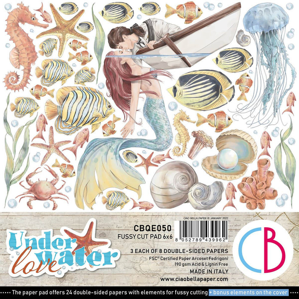 Ciao Bella Underwater Love Fussy Cut Pad 6"x6" 24/Pkg — Ecstasy Crafts