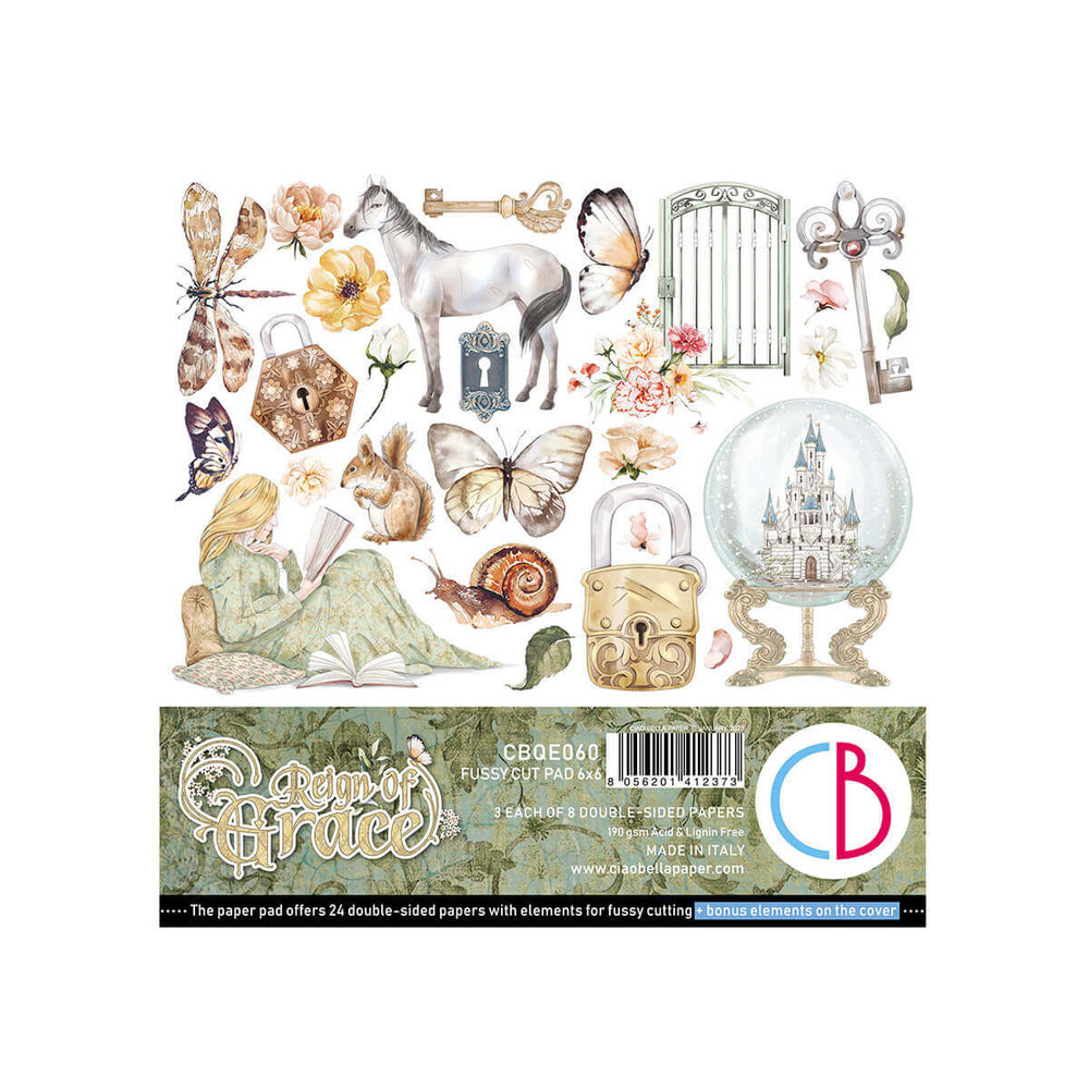 Règne de grâce, bloc de papier 15x15 cm, 24 feuilles, découpe créative