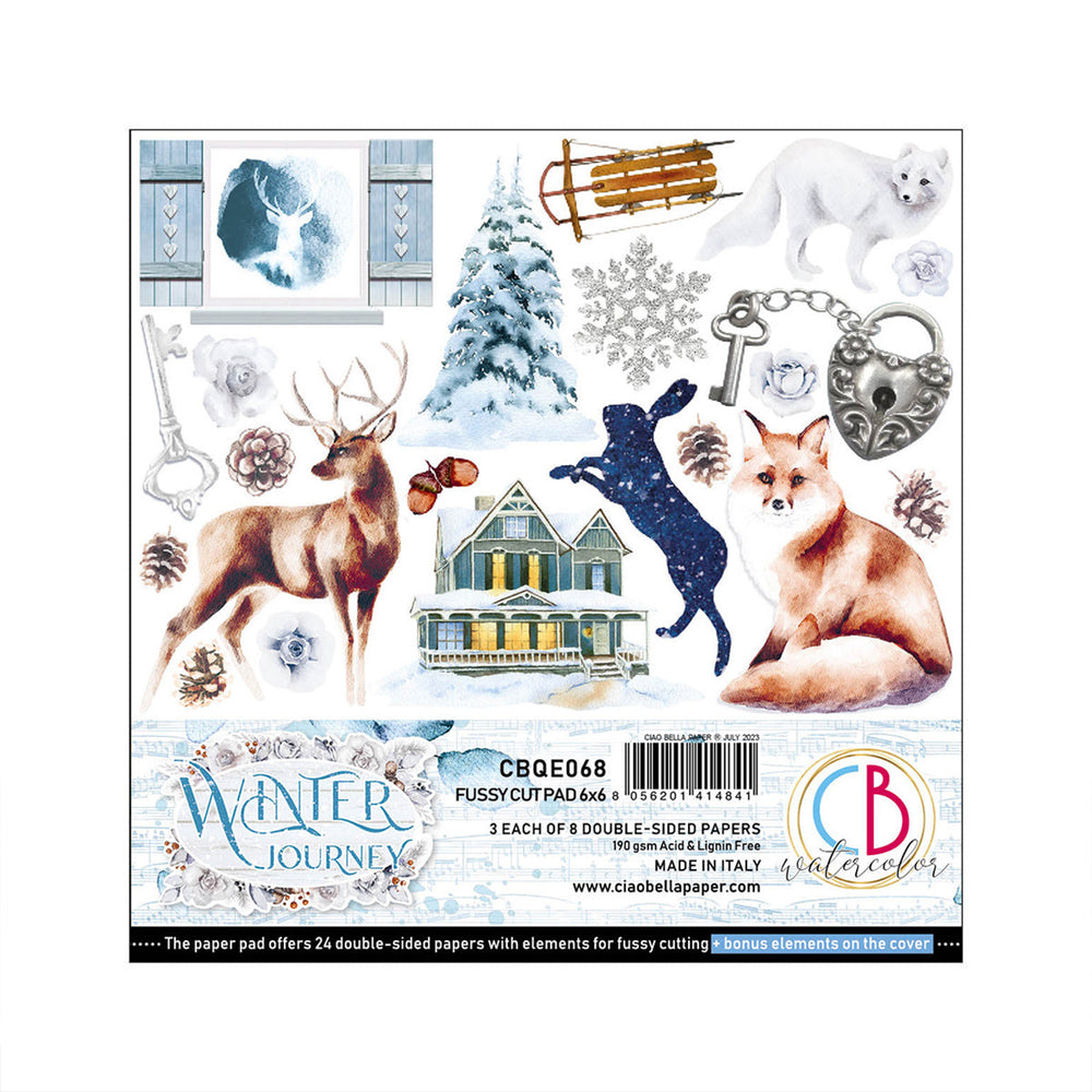 Ciao Bella Winter Journey Fussy Cut Pad 6"x6" 24/Pkg — Ecstasy Crafts
