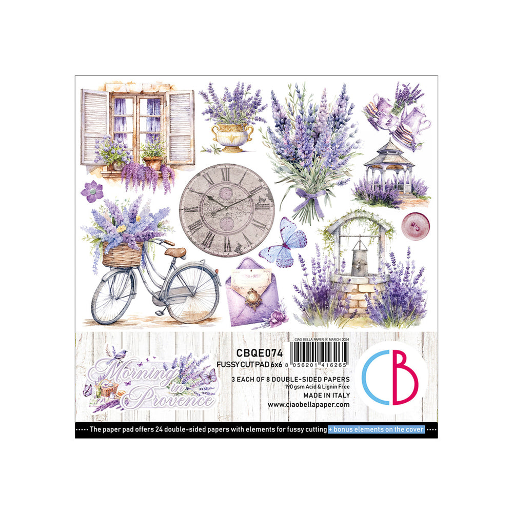 Bloc de papiers décoratifs "Morning In Provence" 15x15cm 24 feuilles/paquet