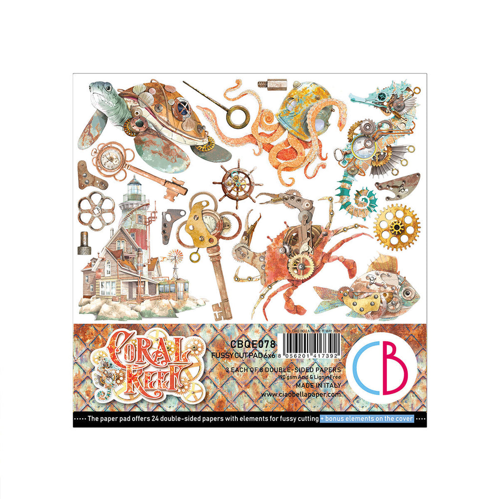 Bloc de découpes complexes Récif corallien 15x15cm 24 feuilles/paquet