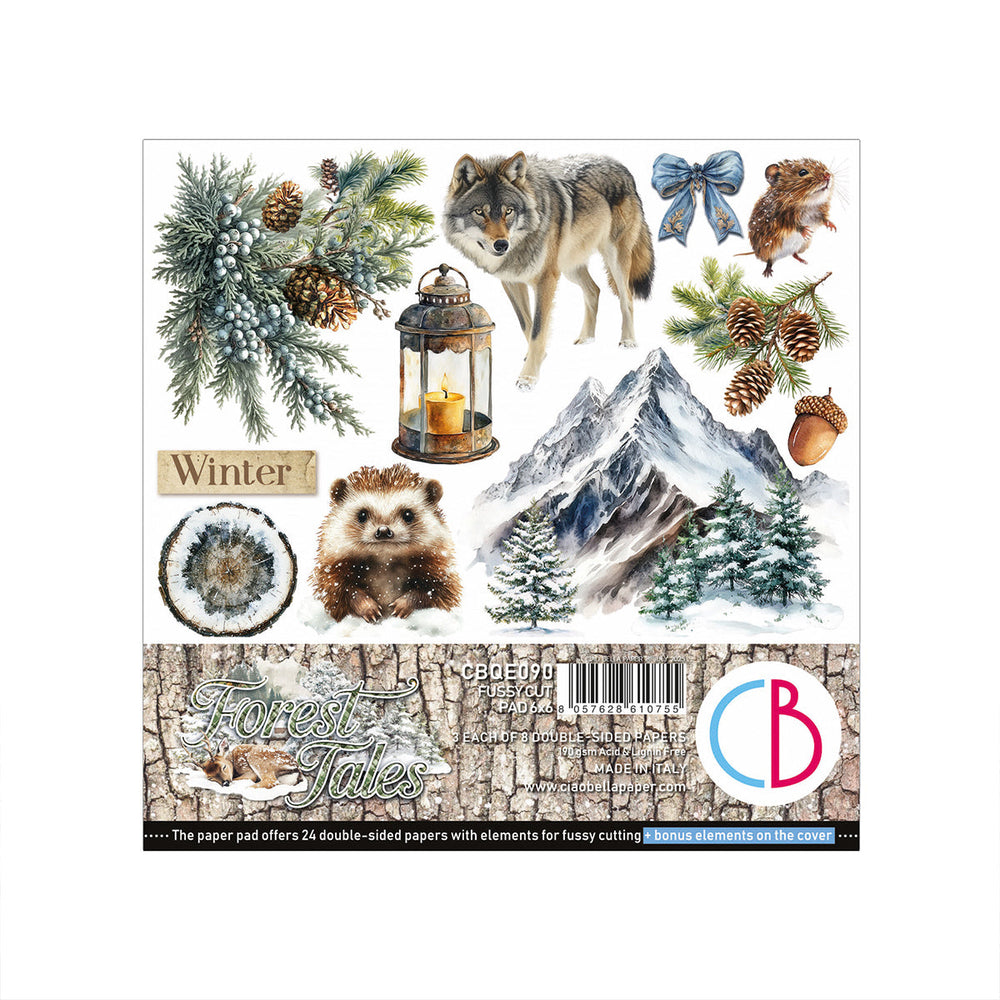 Bloc de feuilles prédécoupées Forest Tales 6"x6" 24 feuilles/paquet