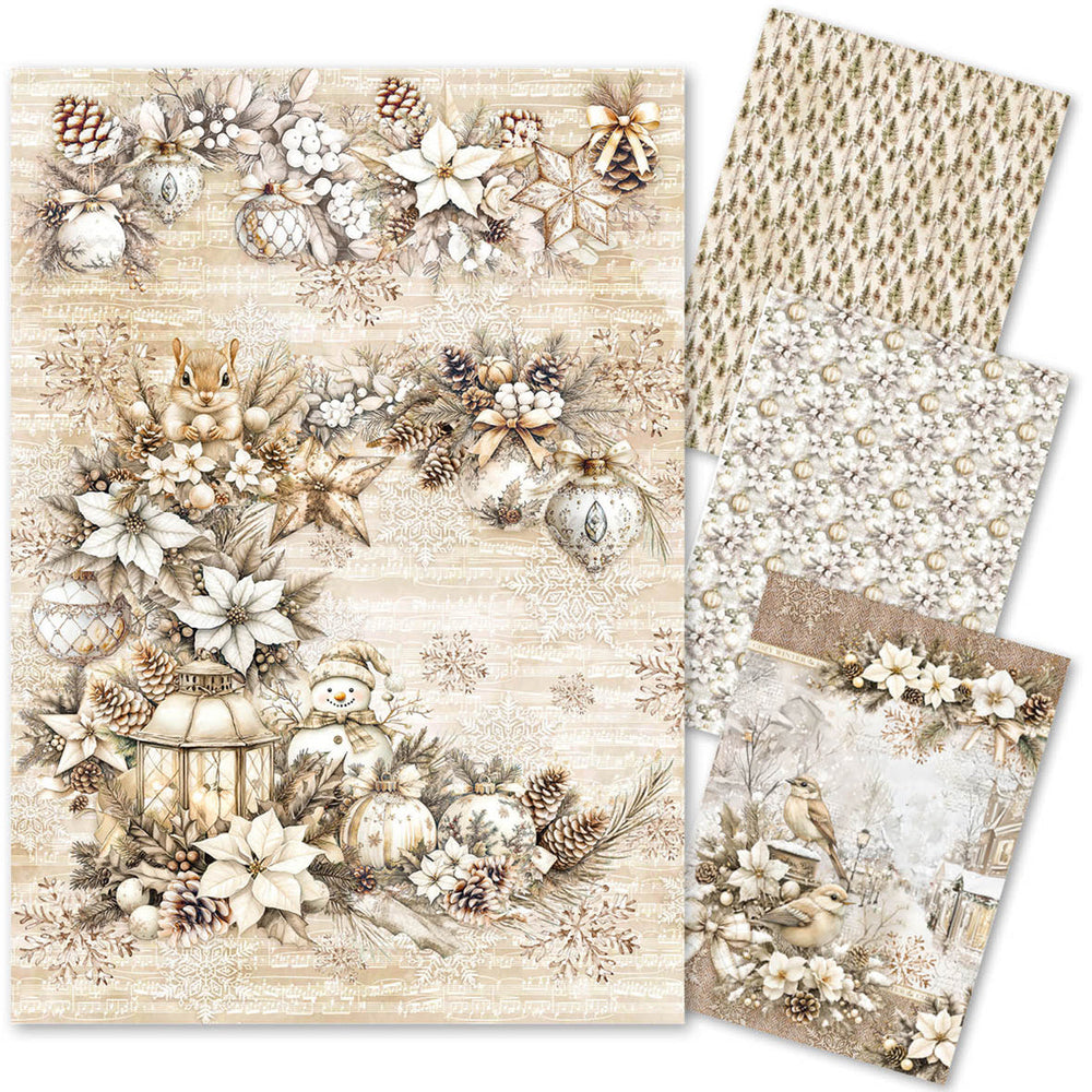 Rice Paper A4 MIXED 4/Pkg Winter Season