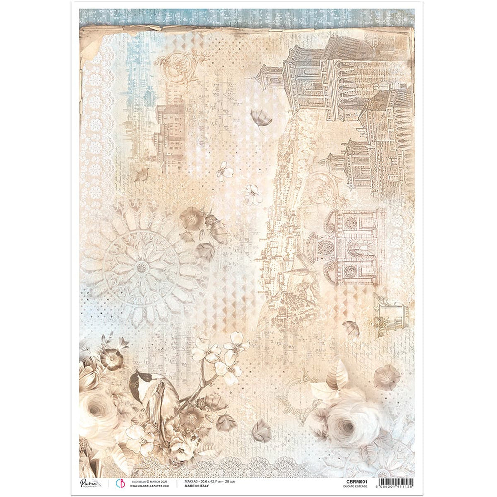 Ciao Bella Rice Paper A3 Ducato Estense - 3 Sheets — Ecstasy Crafts