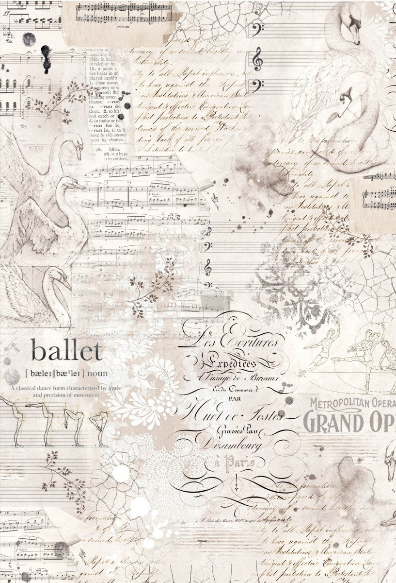 Ciao Bella Rice Paper A3 Piuma Arabesque - 3 Sheets — Ecstasy Crafts