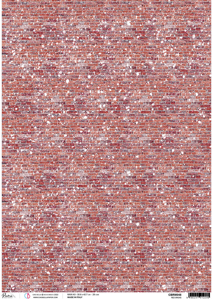 Rice Paper A3 Piuma Red Bricks - 3 Sheets — Ecstasy Crafts