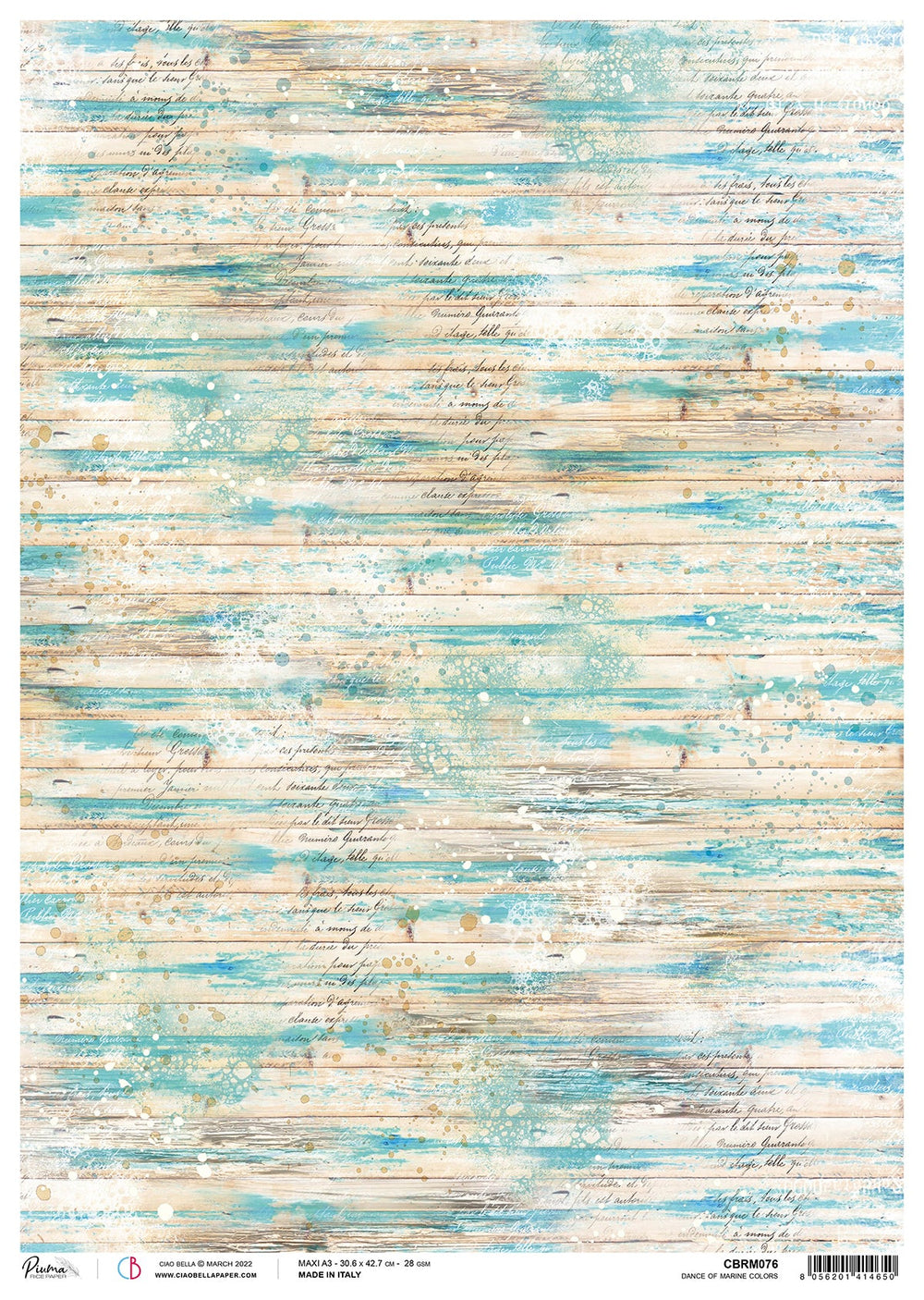 Ciao Bella Rice Paper A3 Piuma Dance Of Marine Colors - 3 Sheets — Ecstasy Crafts