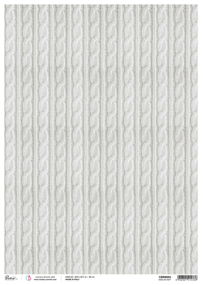 Ciao Bella Papier de Riz A3 Trame de Laine Piuma - 3 Feuilles