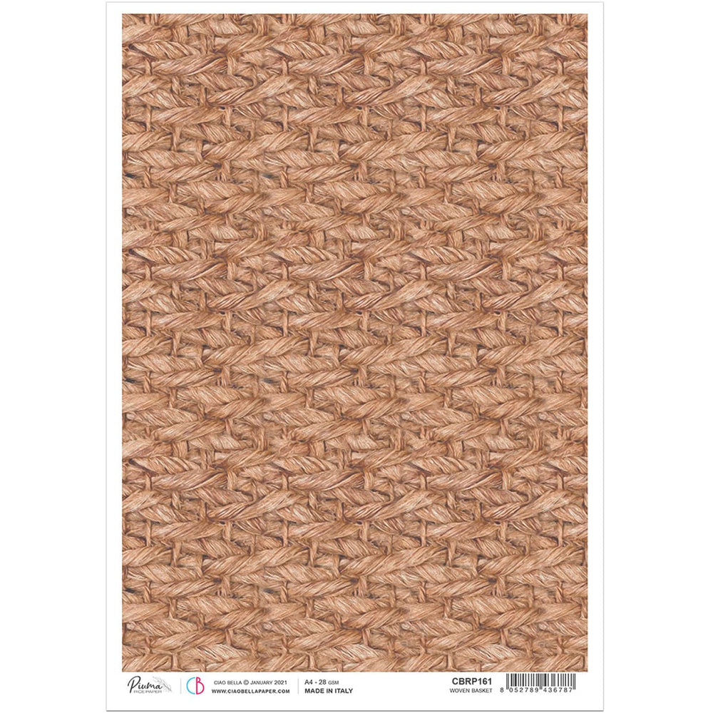 Ciao Bella Papier de Riz A4 Panier Tressé