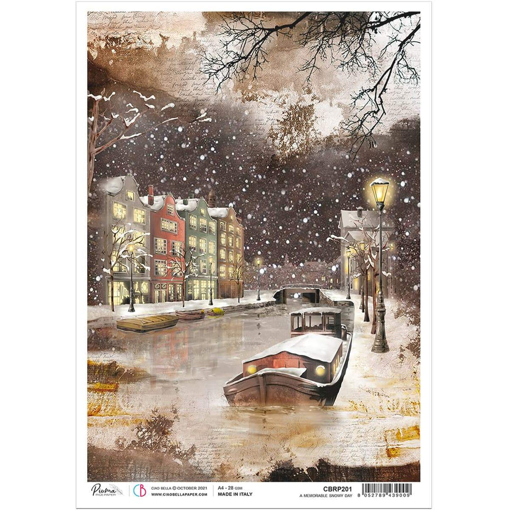 Ciao Bella Rice Paper A4 A Memorable Snowy Day — Ecstasy Crafts