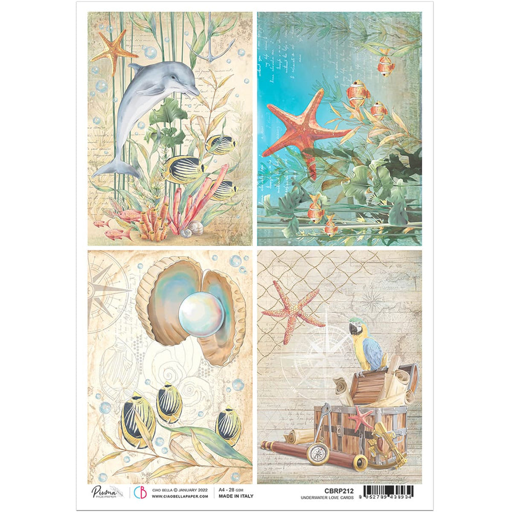 Ciao Bella Rice Paper A4 Underwater Cards — Ecstasy Crafts