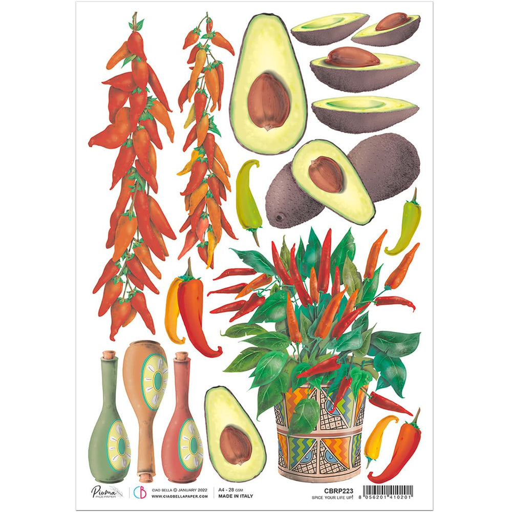 Ciao Bella Papier de Riz A4 Pimentez votre Vie !