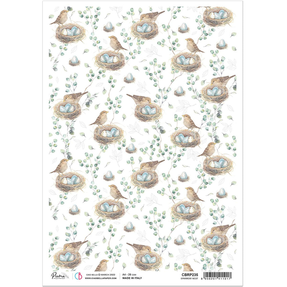 Ciao Bella Rice Paper A4 Sparrow Nest