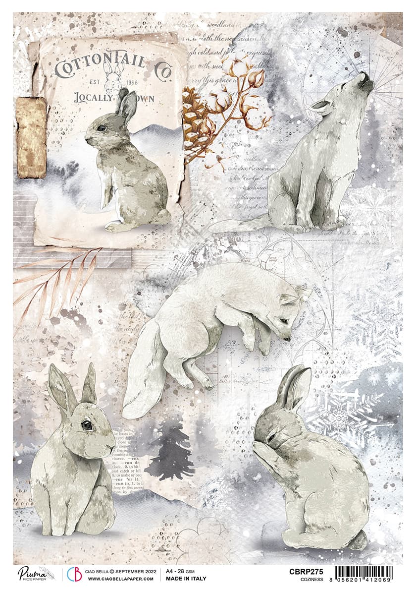 Rice Paper A4 Piuma Coziness - 5 Sheets — Ecstasy Crafts