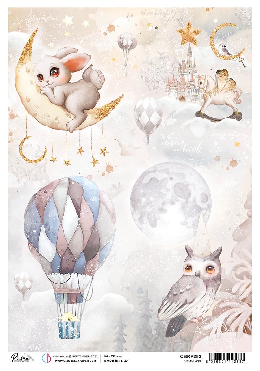 Rice Paper A4 Piuma Dreamland - 5 Sheets — Ecstasy Crafts