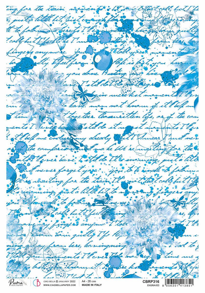 Rice Paper A4 Piuma Engraved - 5 Sheets — Ecstasy Crafts