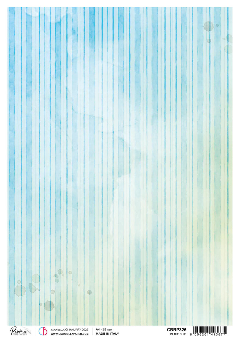 Ciao Bella Papier de Riz A4 Piuma In The Blue - 5 Feuilles