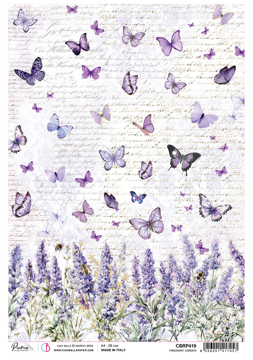 Rice Paper A4 Piuma Fragrant Garden - 5 Sheets — Ecstasy Crafts