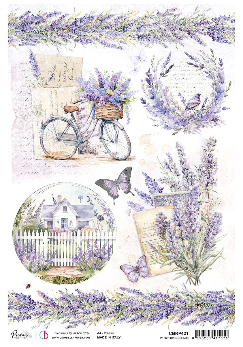 Rice Paper A4 Piuma Whispering Dreams - 5 Sheets — Ecstasy Crafts