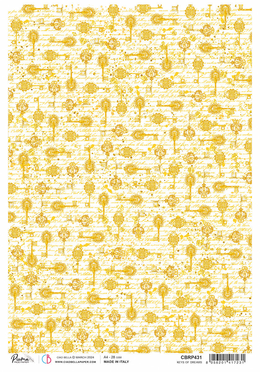 Papier de riz A4 Piuma Clés des rêves - 5 feuilles