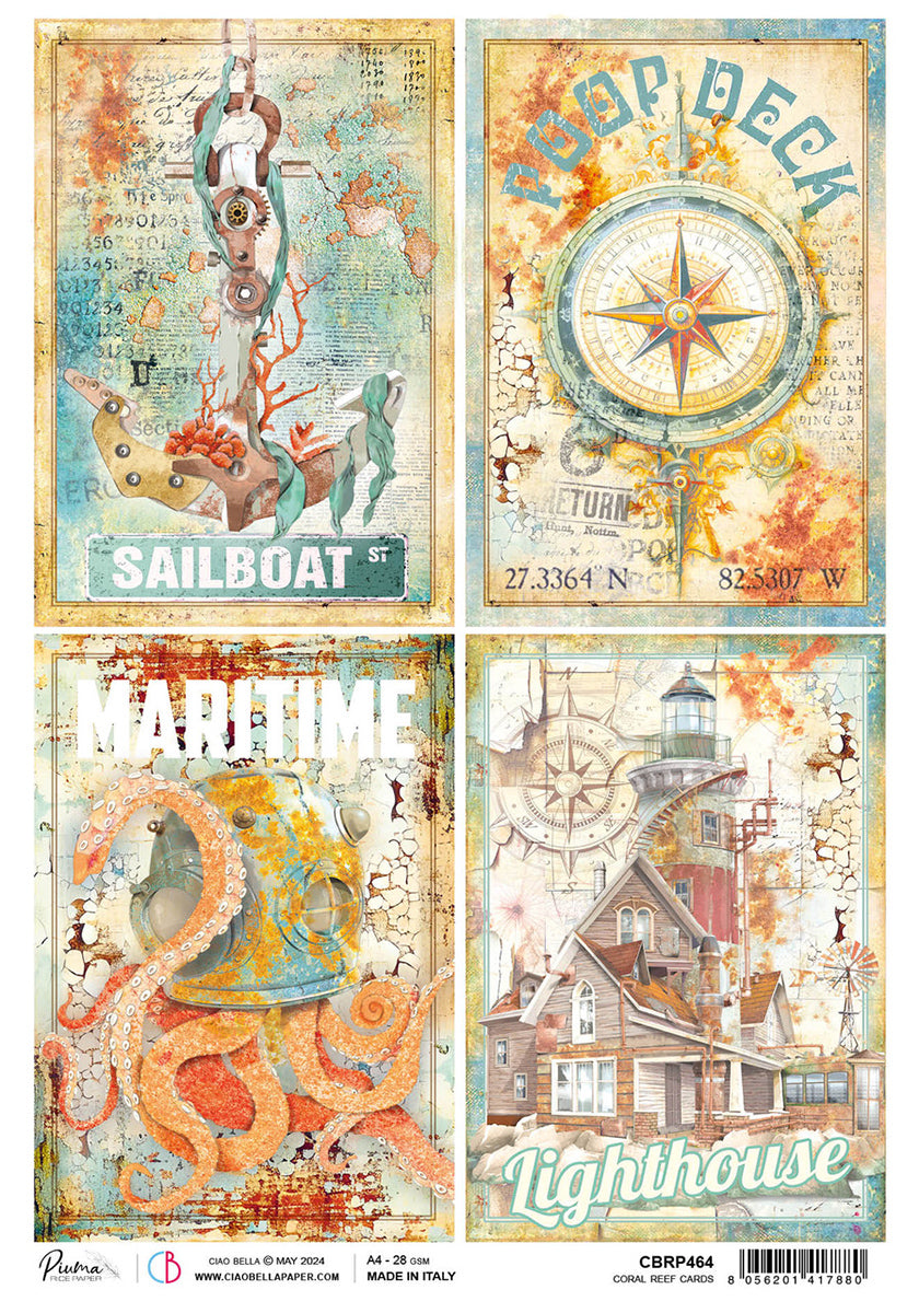 Rice Paper A4 Coral Reef Cards - 5 Sheets — Ecstasy Crafts