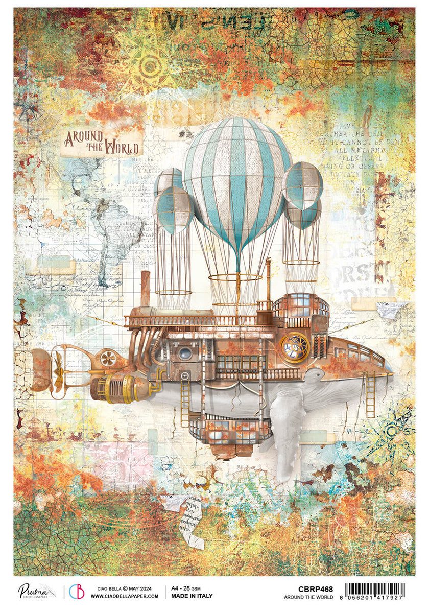 Rice Paper A4 Around The World - 5 Sheets — Ecstasy Crafts