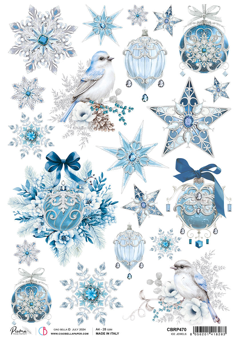 Rice Paper A4 Ice Jewels - 5 Sheets — Ecstasy Crafts