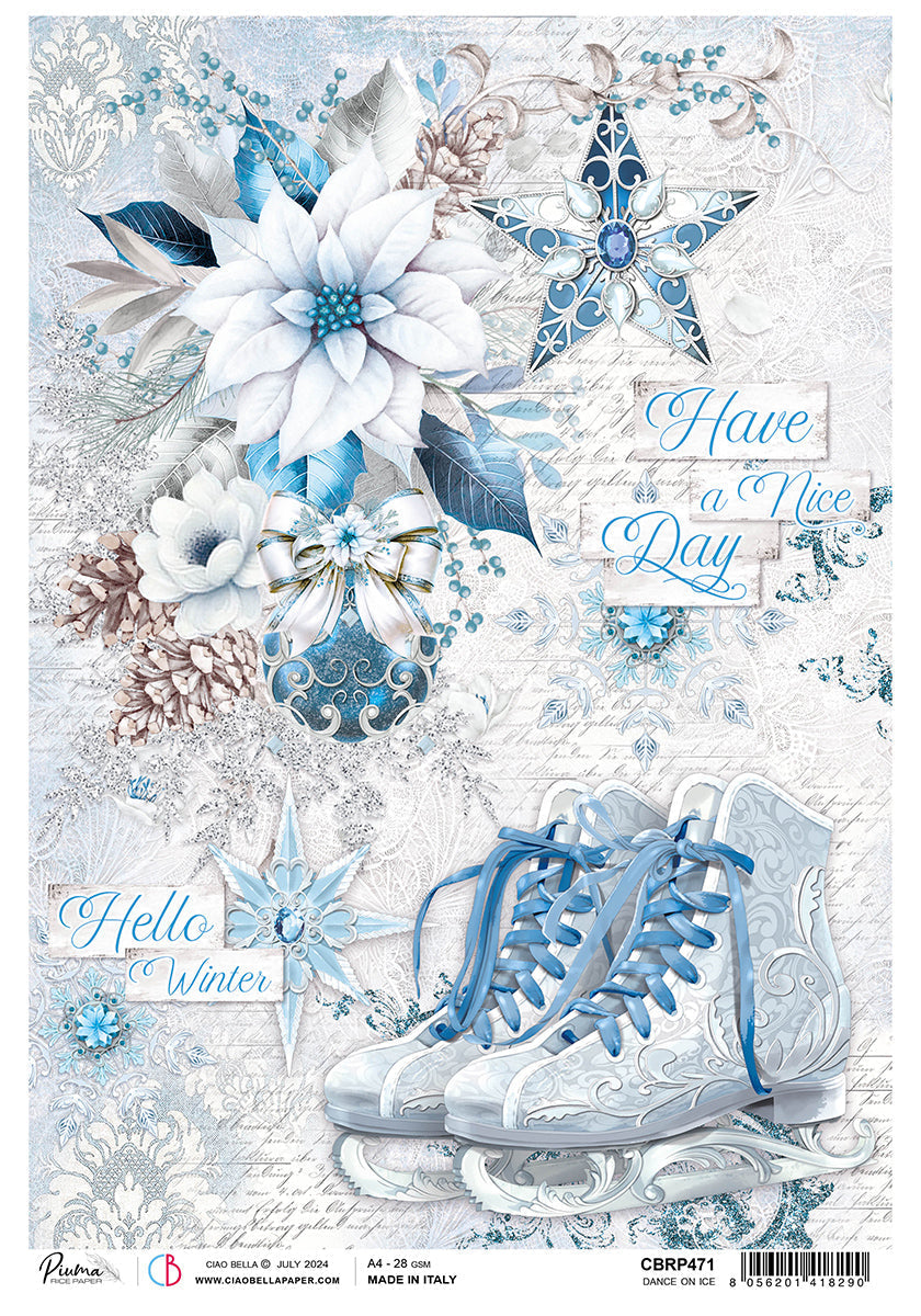 Rice Paper A4 Dance on Ice - 5 Sheets — Ecstasy Crafts