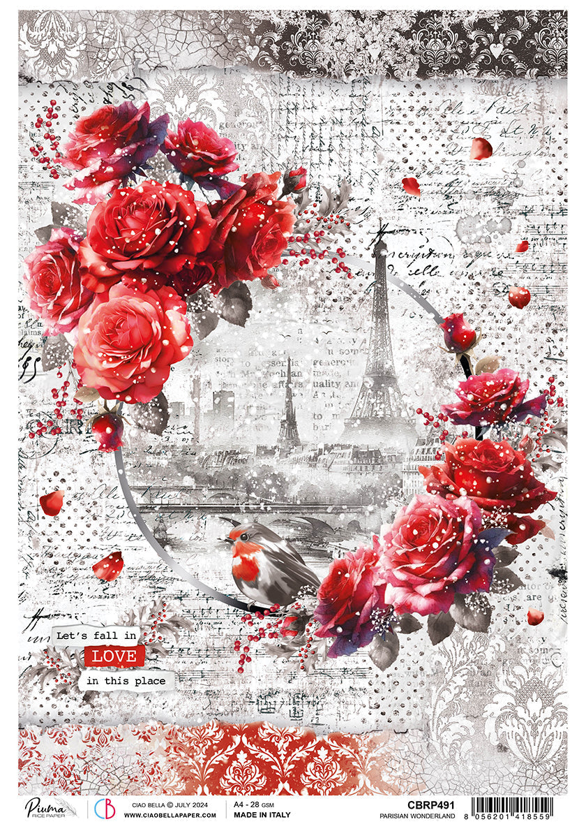 Rice Paper A4 Parisian Wonderland - 5 Sheets — Ecstasy Crafts
