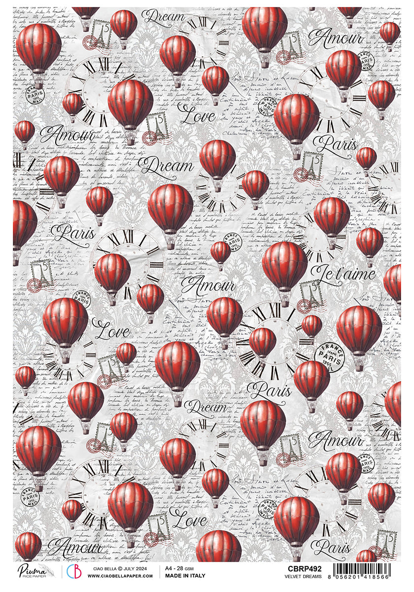 Papier de Riz A4 Rêves de Velours - 5 Feuilles